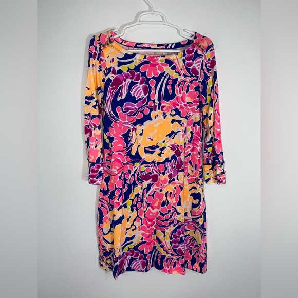 Lilly Pulitzer Sophie Dress in Brilliant Blue Catch And Release Medium - Picture 4 of 14